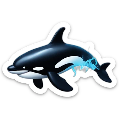 killer whale with thunder powers sticker