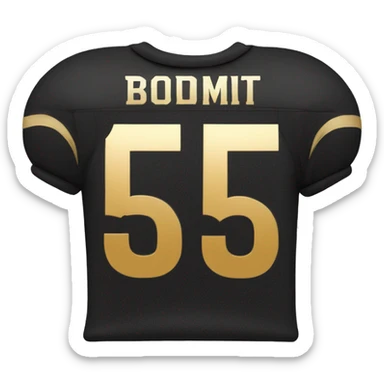 black football player number 5 wearing primary red secondary gold football jersey sticker