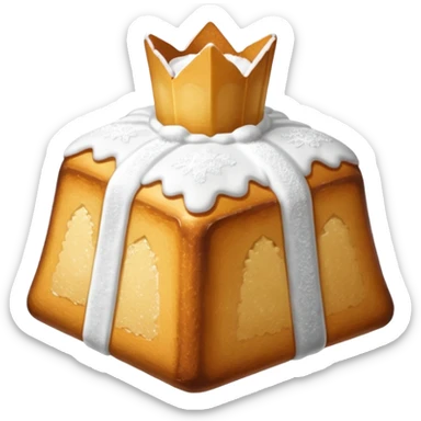 Generami l’emoji di un pandoro con lo zucchero a velo sopra. La forma del pandoro è quella standard  sticker