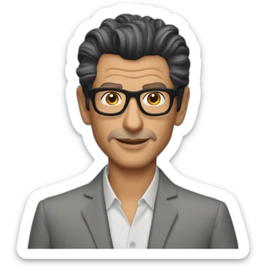 Jeff Goldblum black hair sticker