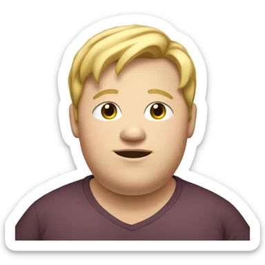 Obese, young male, blonde-haired sticker