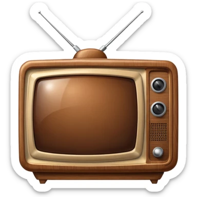 old brown tv sticker
