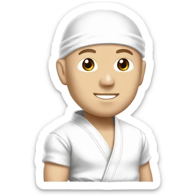 georges saint-pierre in judo suit and white headband sticker