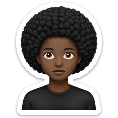 black model + body + afro + black shirt sticker