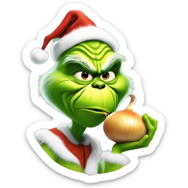 the grinch eating an onion sticker
