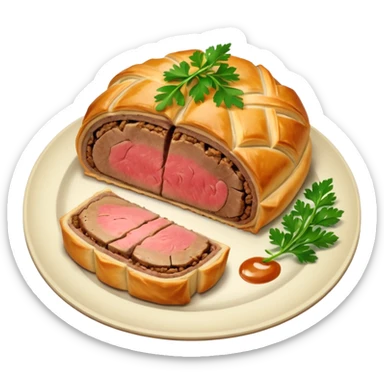 Beef Wellington on plate sticker