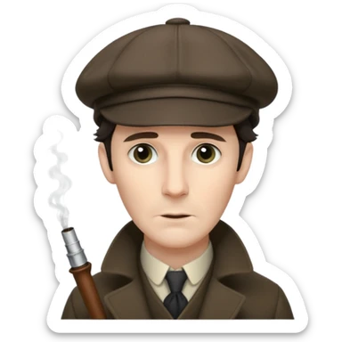 Sherlock Holmes with deerstalker hat without mustache and cigarette  sticker