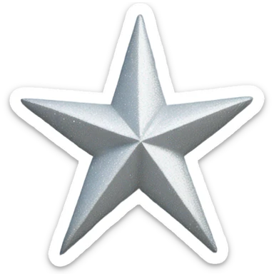 A silver sparkle four-pointed star sticker