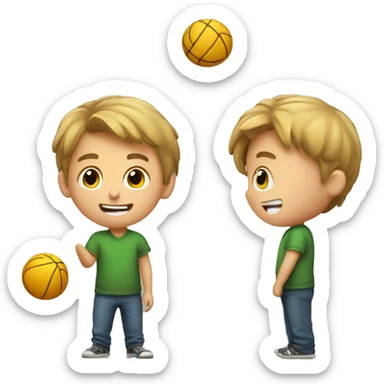 A boy playing game sticker