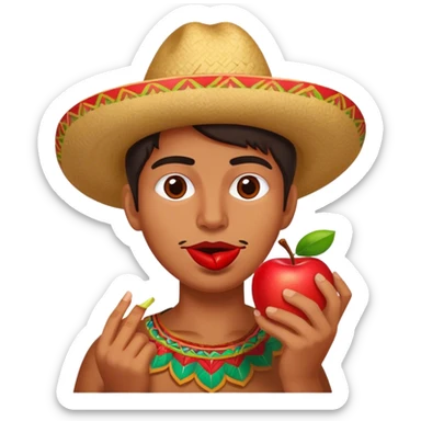 Mexican eating apple sticker