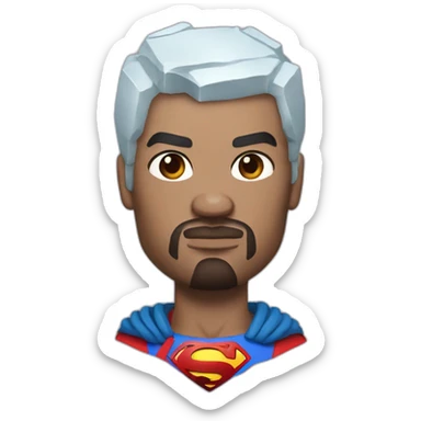 Russian superman with ice cube on the head sticker