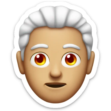 a man face with a eye in the middle of it and one red dread sticking up on his head sticker