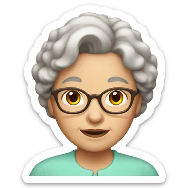 Grandma with brown hair sticker