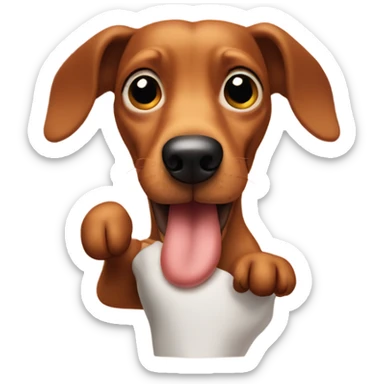 A Wiener dog giving you the middle finger sticker