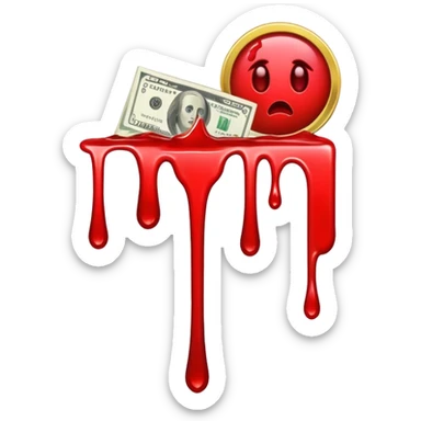 Money with blood drips sticker