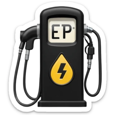 quick gas pump vs. slow EV plug. sticker