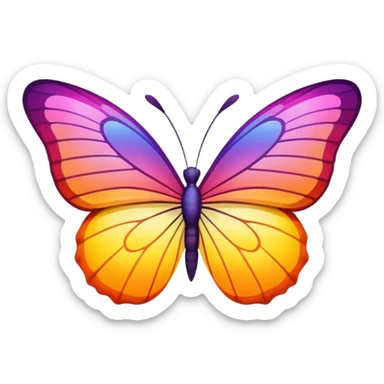 Butterfly shaped sunrise sticker