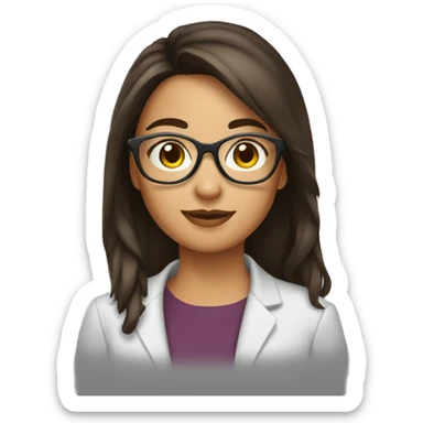 Une fille brune avec des lunettes sticker