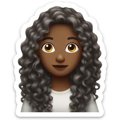 Girl with long curly hair  sticker
