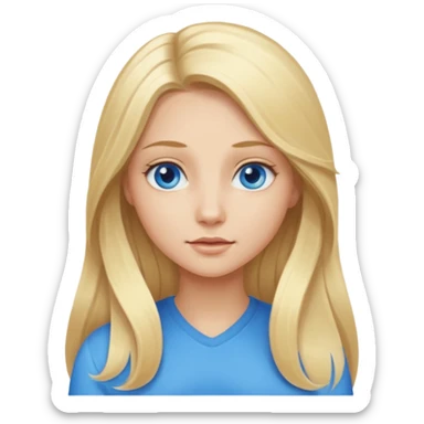 Girl long flowing blonde hair  sticker