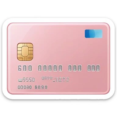 aesthetic pale pink bank card facing forward sticker