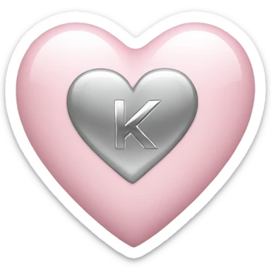 Light pink Heart with a silver k in sticker