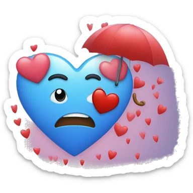Heart with h rain sticker