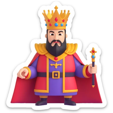 The sinister king, not cartoon like sticker