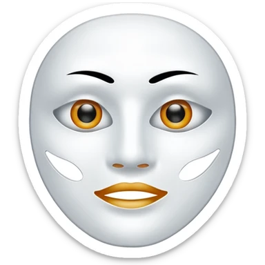 a sheet of white mask pack for face skincare beauty, transpalent holes on eyes and mouth, no real eyes and mouth sticker