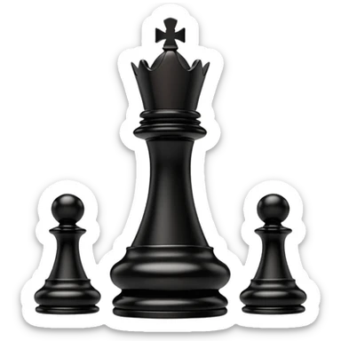 black chess pieces, queen piece sticker
