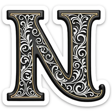 pen drawing decorative letters sticker
