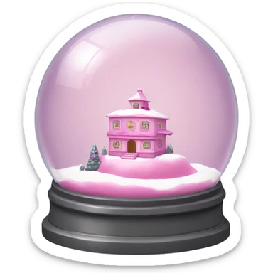 Pink snow globe sticker