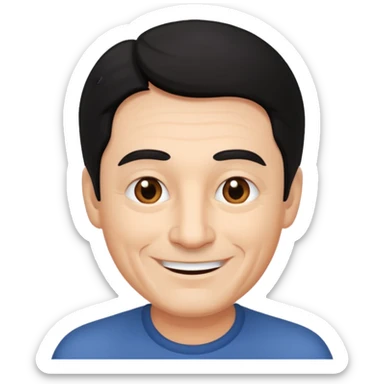 older man with dark black hair sticker