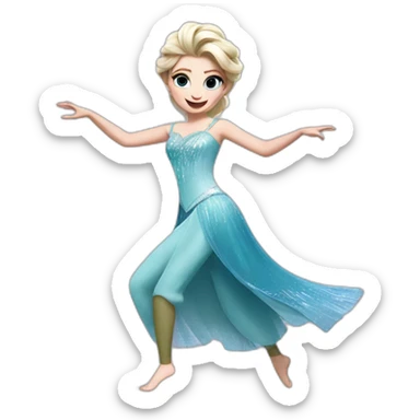 Elsa dancing zumba sticker