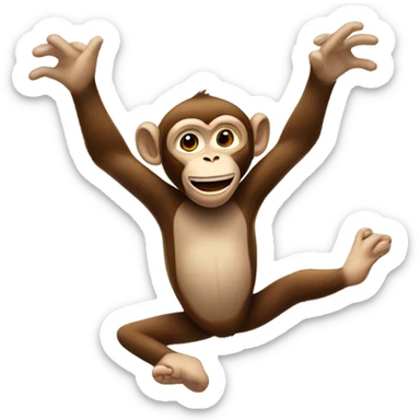 Monkey doing a backflip sticker