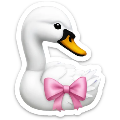 Swan with a pink bow sticker