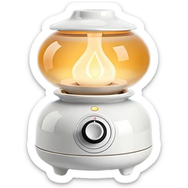small aroma lamp with steam rising sticker