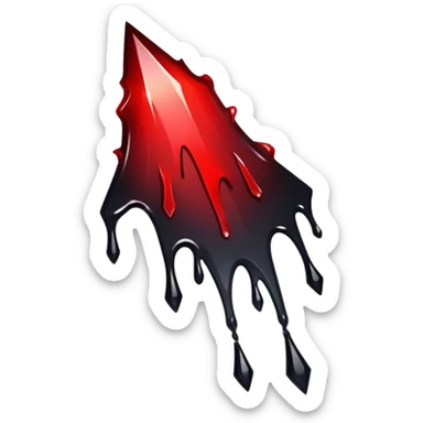 Black-red-crimson-gradient obsidian shard dripping blood  sticker