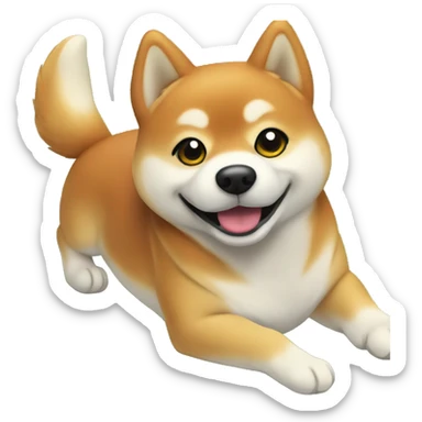 playful shiba inu outdoors sticker