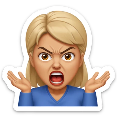 angry shouting woman sticker