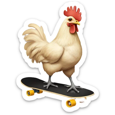 Chicken on a skateboard  sticker