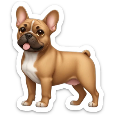 Brown French bulldog  sticker