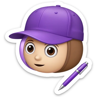 A plastic brown ball cap and the long rectangle purple. (With a pen) And looks like a BFDI style sticker
