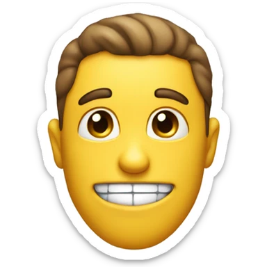 A smiley that is having his lower lip to the front because he thinks something is very cute sticker