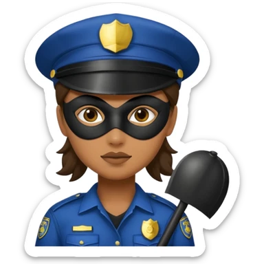 thief, Police hat, thief mask, thief dress. sticker