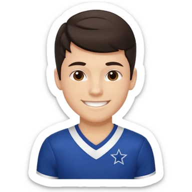 All star cheerleader White boy with dark hair iphone emoji sticker