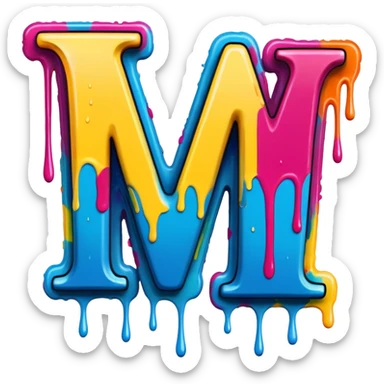 Graffiti the letter W with drippy paint  sticker