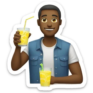 man drinking lemonade sticker
