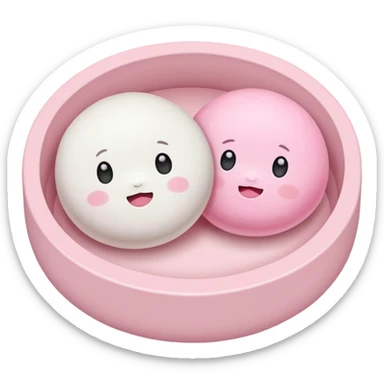 2 cute japanese mochi kawaii in pastel sticker