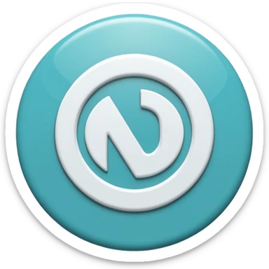 Crea Un logo animado de un círculo color Turquesa y letras blancas con las siglas NHD sticker